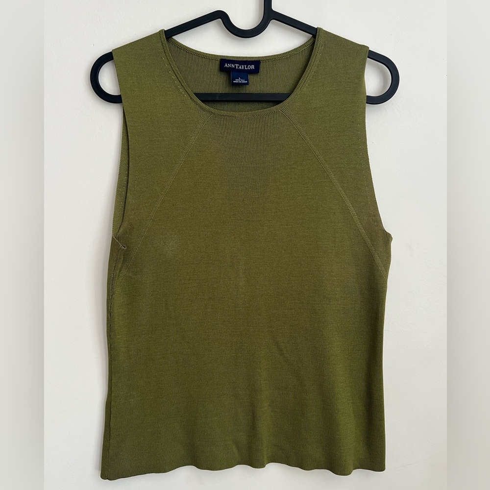 Ann Taylor Olive Knit Button-Up Cardigan - Picture 3 of 6